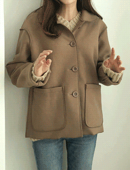 [특가세일!] 코코 버튼 하프 코트 (brown, pink beige, 자켓)위키드클로젯